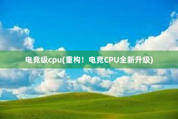 电竞级cpu(重构！电竞CPU全新升级)