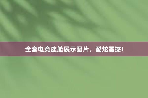 全套电竞座舱展示图片，酷炫震撼!