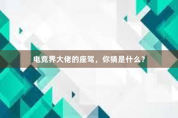 电竞界大佬的座驾，你猜是什么？